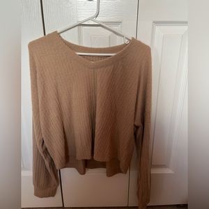 Hollister Light Brown Cozy V-Neck Sweater NEVER WORN!!